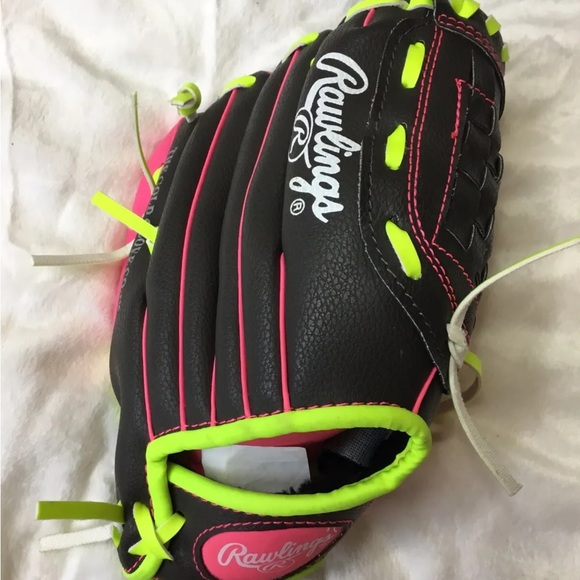 Rawlings Other Rawlings Girls Lefty Black Pink Wlp95dsp 95 Softball Glove Euc Poshmark